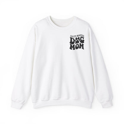 Backprint Heavy Blend™ Crewneck Sweatshirt "Anti Social Dog Mom" - PAWZLOVE