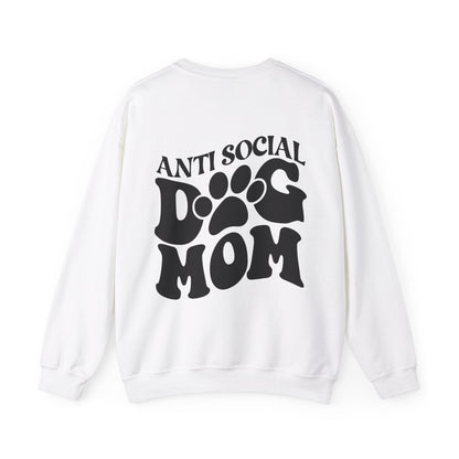 Backprint Heavy Blend™ Crewneck Sweatshirt "Anti Social Dog Mom" - PAWZLOVE