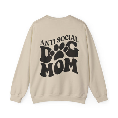 Backprint Heavy Blend™ Crewneck Sweatshirt "Anti Social Dog Mom" - PAWZLOVE