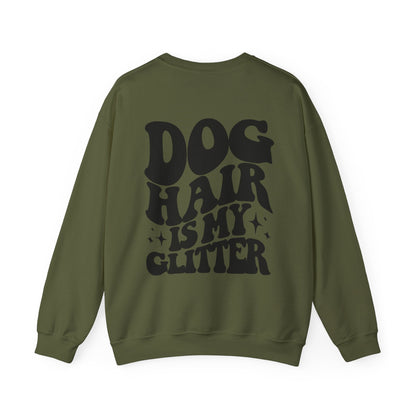 Backprint Heavy Blend™ Crewneck Sweatshirt "Dog Hair is my Glitter" - PAWZLOVE