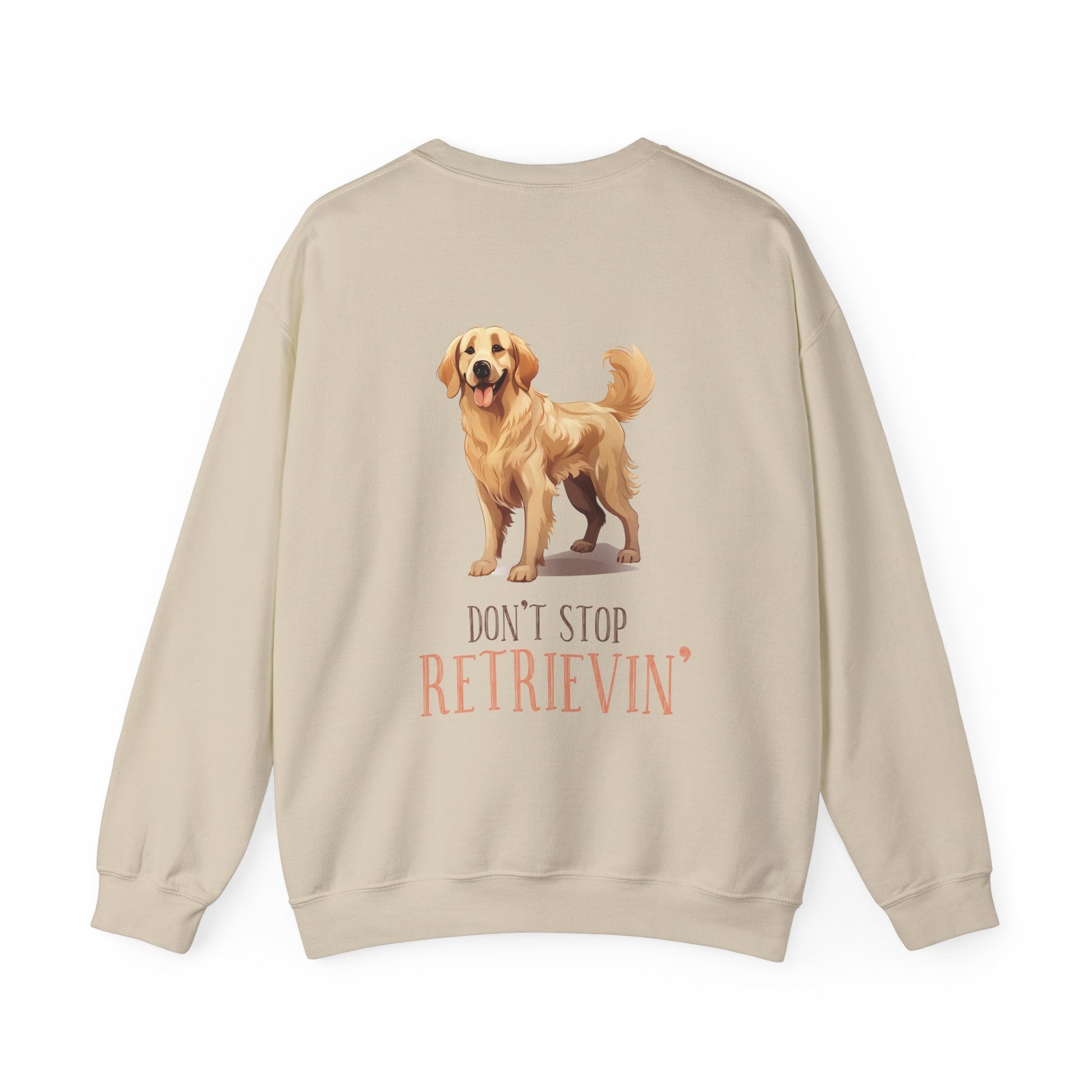 Backprint Heavy Blend™ Crewneck Sweatshirt "Don't Stop Retrievin'" - PAWZLOVE