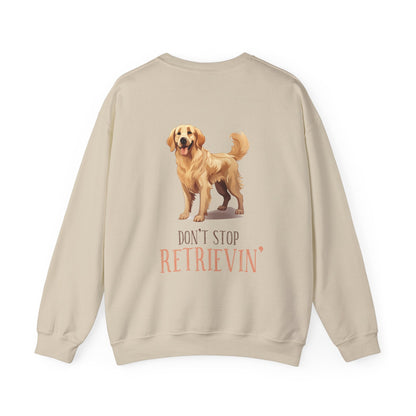 Backprint Heavy Blend™ Crewneck Sweatshirt "Don't Stop Retrievin'" - PAWZLOVE