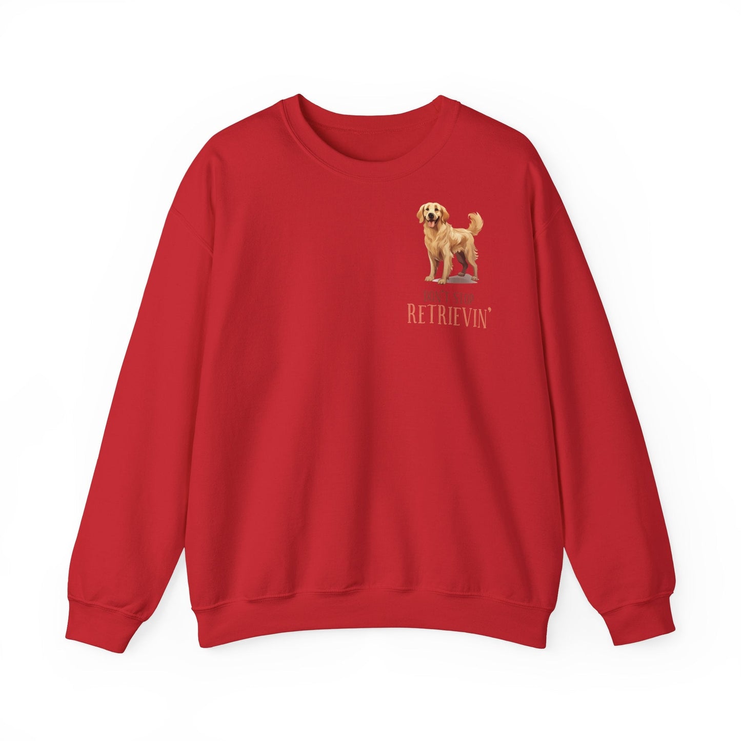 Backprint Heavy Blend™ Crewneck Sweatshirt "Don't Stop Retrievin'" - PAWZLOVE