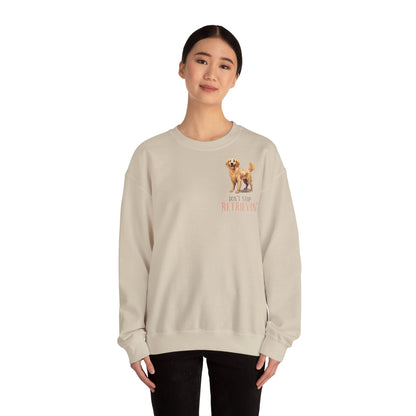 Backprint Heavy Blend™ Crewneck Sweatshirt "Don't Stop Retrievin'" - PAWZLOVE