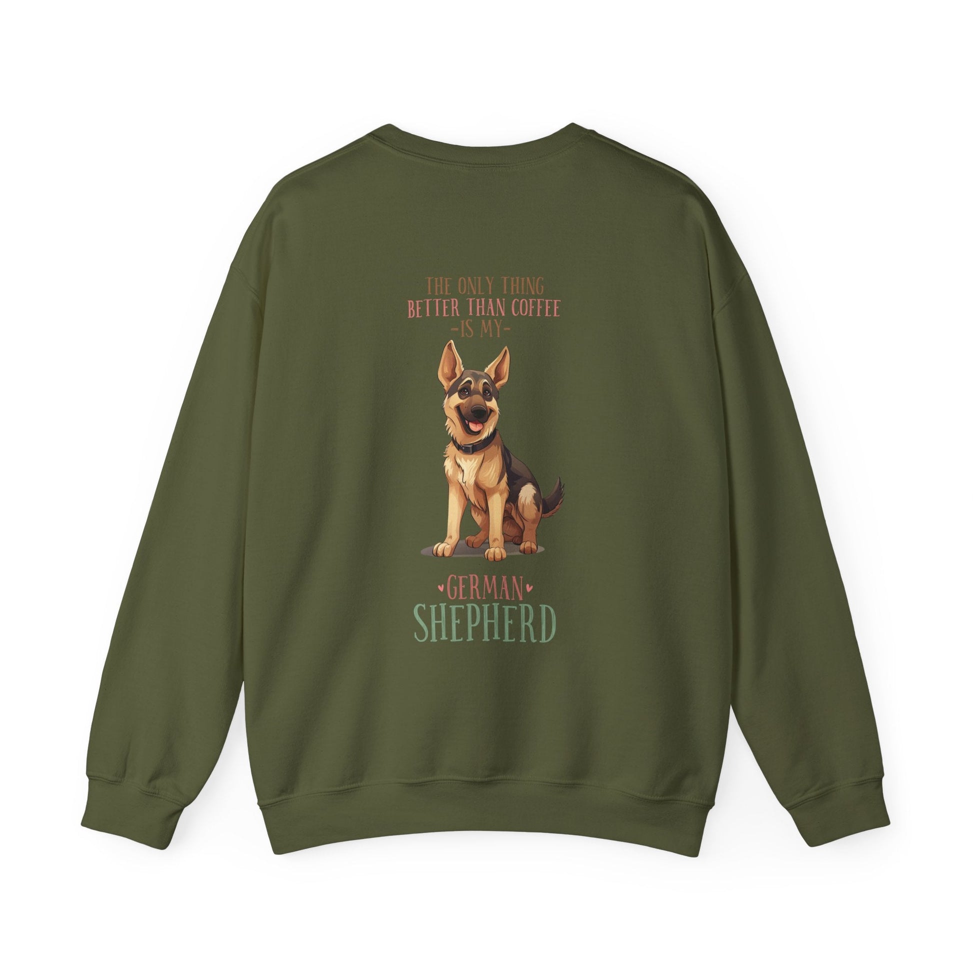 Backprint Heavy Blend™ Crewneck Sweatshirt "German Shepherd" - PAWZLOVE