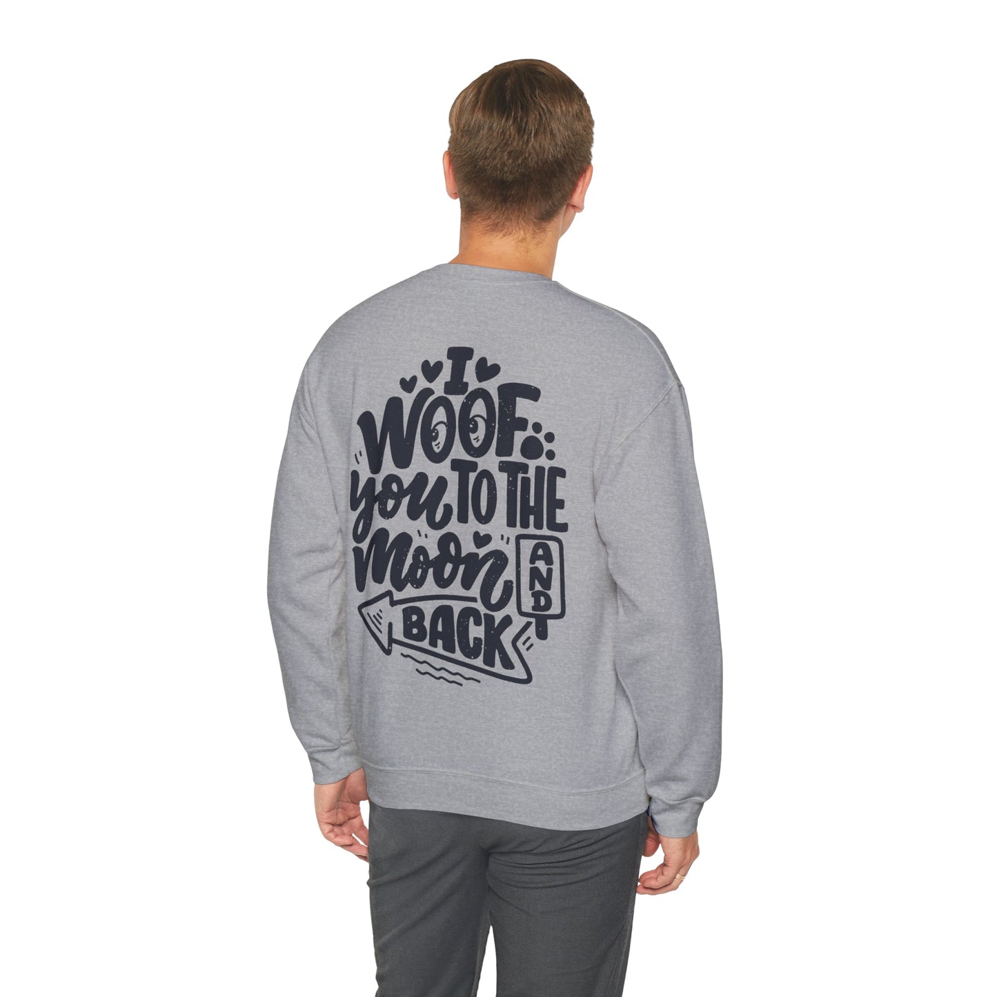 Backprint Heavy Blend™ Crewneck Sweatshirt "I WOOF YOU" - PAWZLOVE