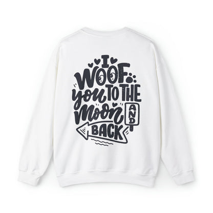 Backprint Heavy Blend™ Crewneck Sweatshirt "I WOOF YOU" - PAWZLOVE