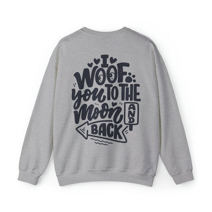 Backprint Heavy Blend™ Crewneck Sweatshirt "I WOOF YOU" - PAWZLOVE