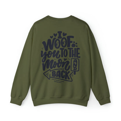 Backprint Heavy Blend™ Crewneck Sweatshirt "I WOOF YOU" - PAWZLOVE