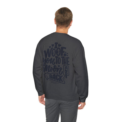 Backprint Heavy Blend™ Crewneck Sweatshirt "I WOOF YOU" - PAWZLOVE