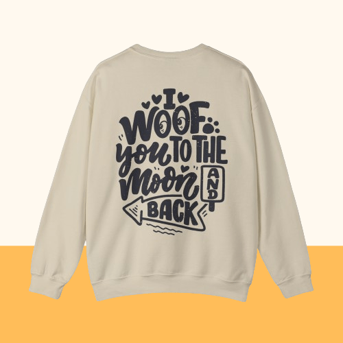 Backprint Heavy Blend™ Crewneck Sweatshirt "I WOOF YOU" - PAWZLOVE