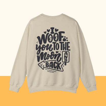 Backprint Heavy Blend™ Crewneck Sweatshirt "I WOOF YOU" - PAWZLOVE