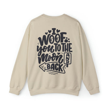 Backprint Heavy Blend™ Crewneck Sweatshirt "I WOOF YOU" - PAWZLOVE