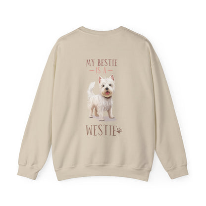 Backprint Heavy Blend™ Crewneck Sweatshirt "My Bestie is a Westie" - PAWZLOVE