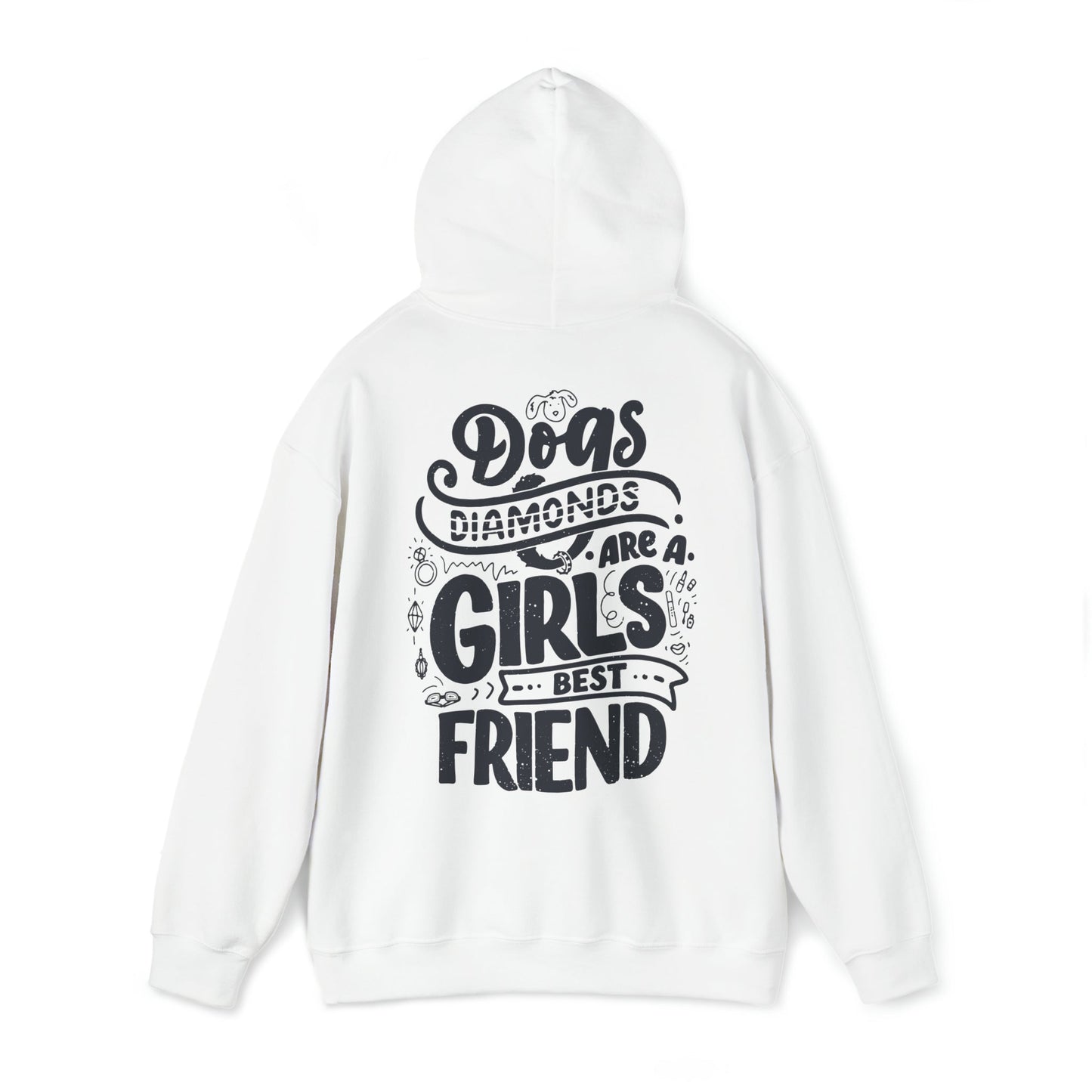 Backprint Heavy Blend™ Hooded Sweatshirt "Diamonds" - PAWZLOVE