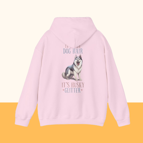 Backprint Heavy Blend™ Hooded Sweatshirt "Husky Glitter" - PAWZLOVE