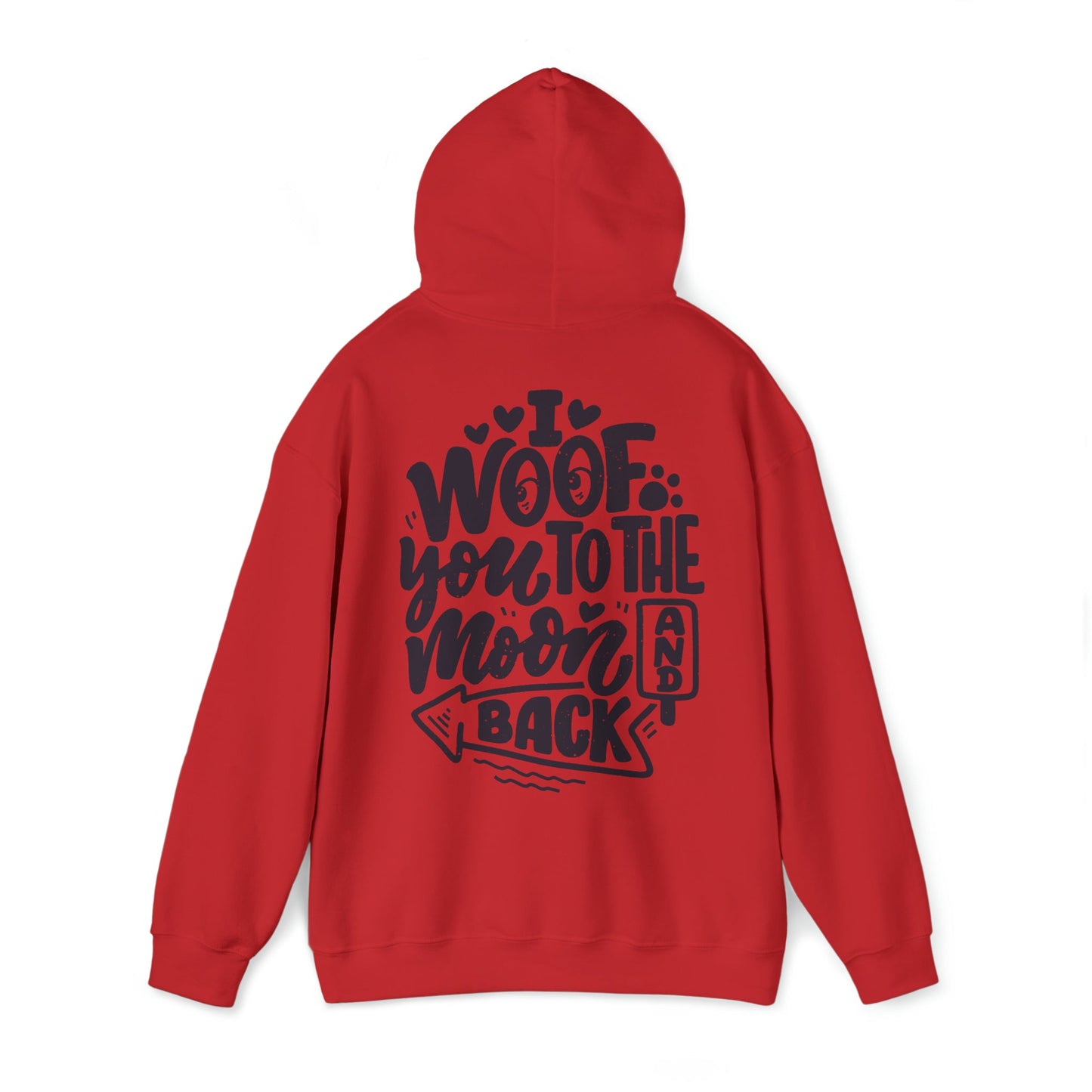 Backprint Heavy Blend™ Hooded Sweatshirt "I WOOF YOU" - PAWZLOVE