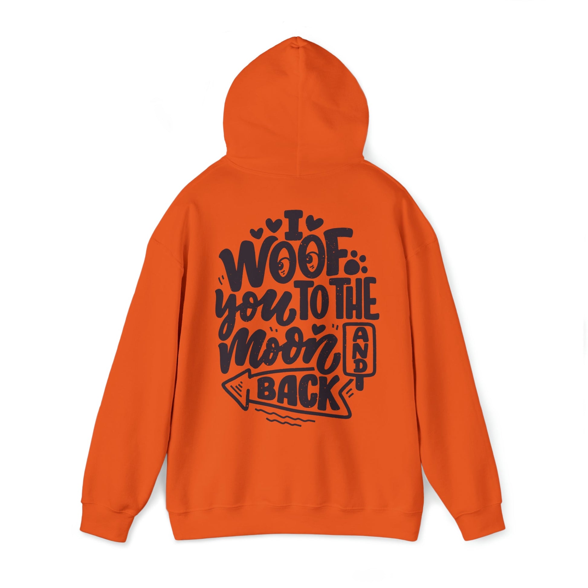 Backprint Heavy Blend™ Hooded Sweatshirt "I WOOF YOU" - PAWZLOVE