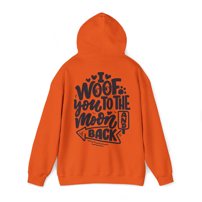 Backprint Heavy Blend™ Hooded Sweatshirt "I WOOF YOU" - PAWZLOVE