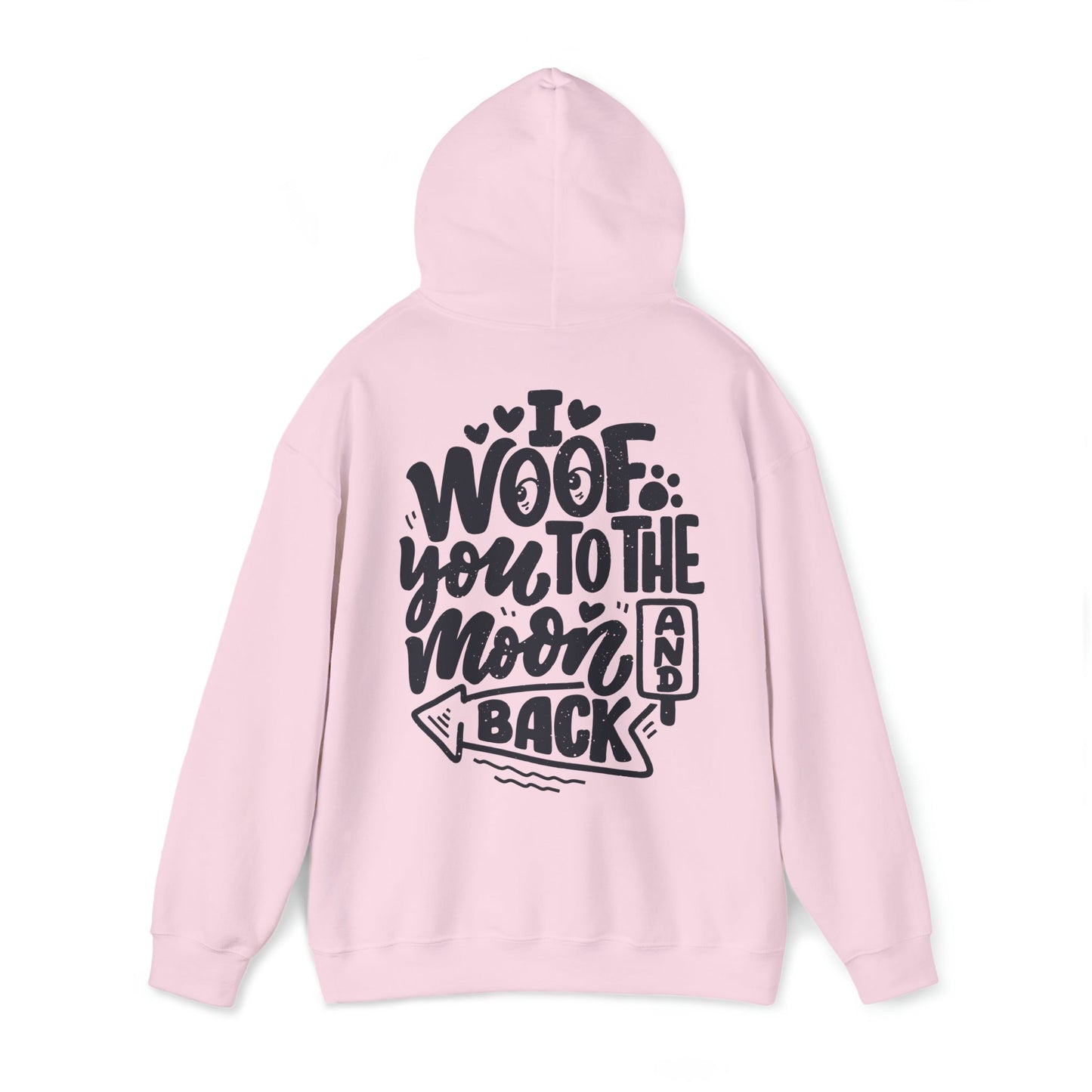 Backprint Heavy Blend™ Hooded Sweatshirt "I WOOF YOU" - PAWZLOVE