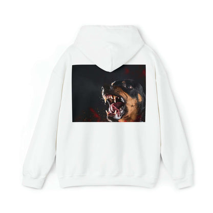 Backprint Heavy Blend™ Hooded Sweatshirt "My dog doesn't bite" - PAWZLOVE