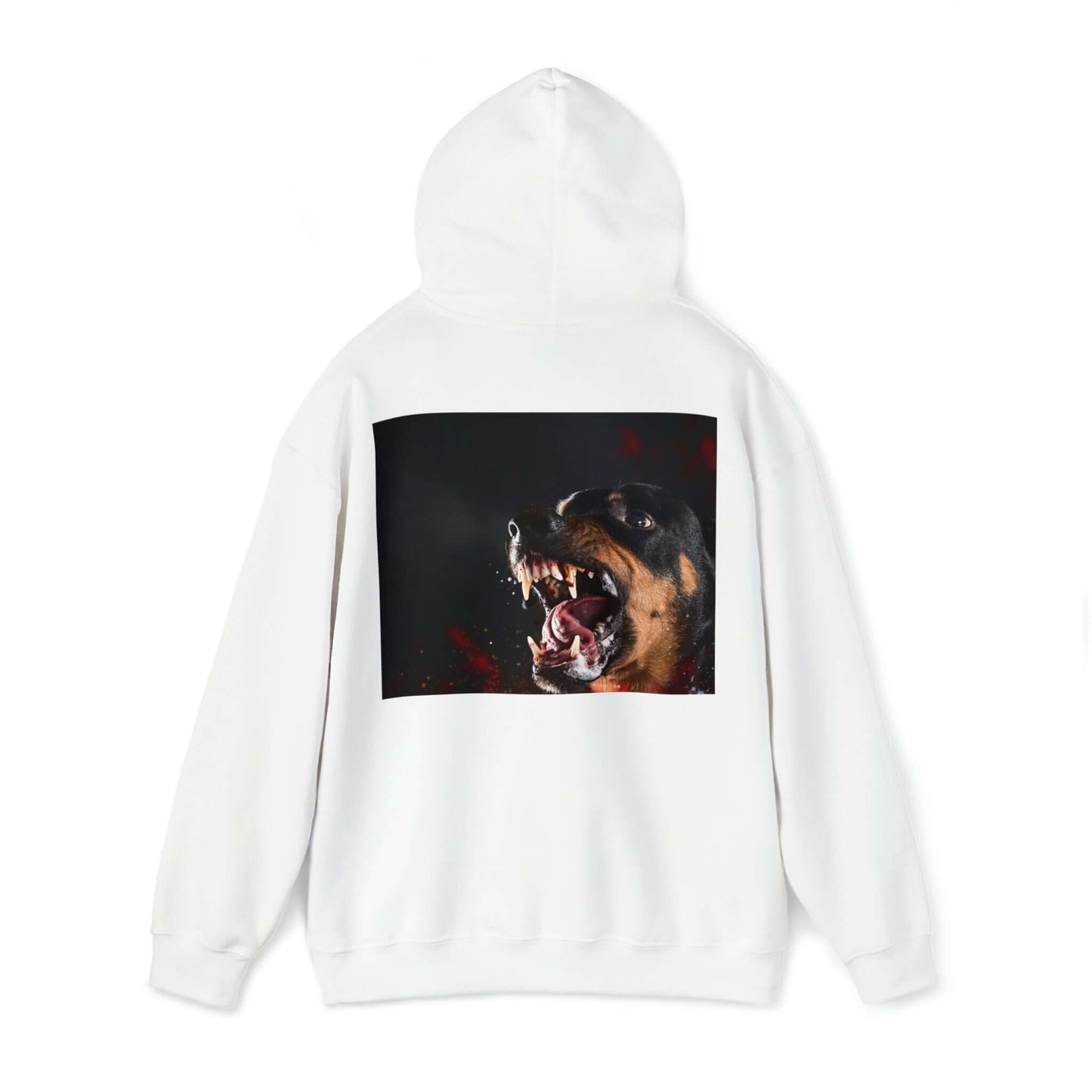 Backprint Heavy Blend™ Hooded Sweatshirt "My dog doesn't bite" - PAWZLOVE