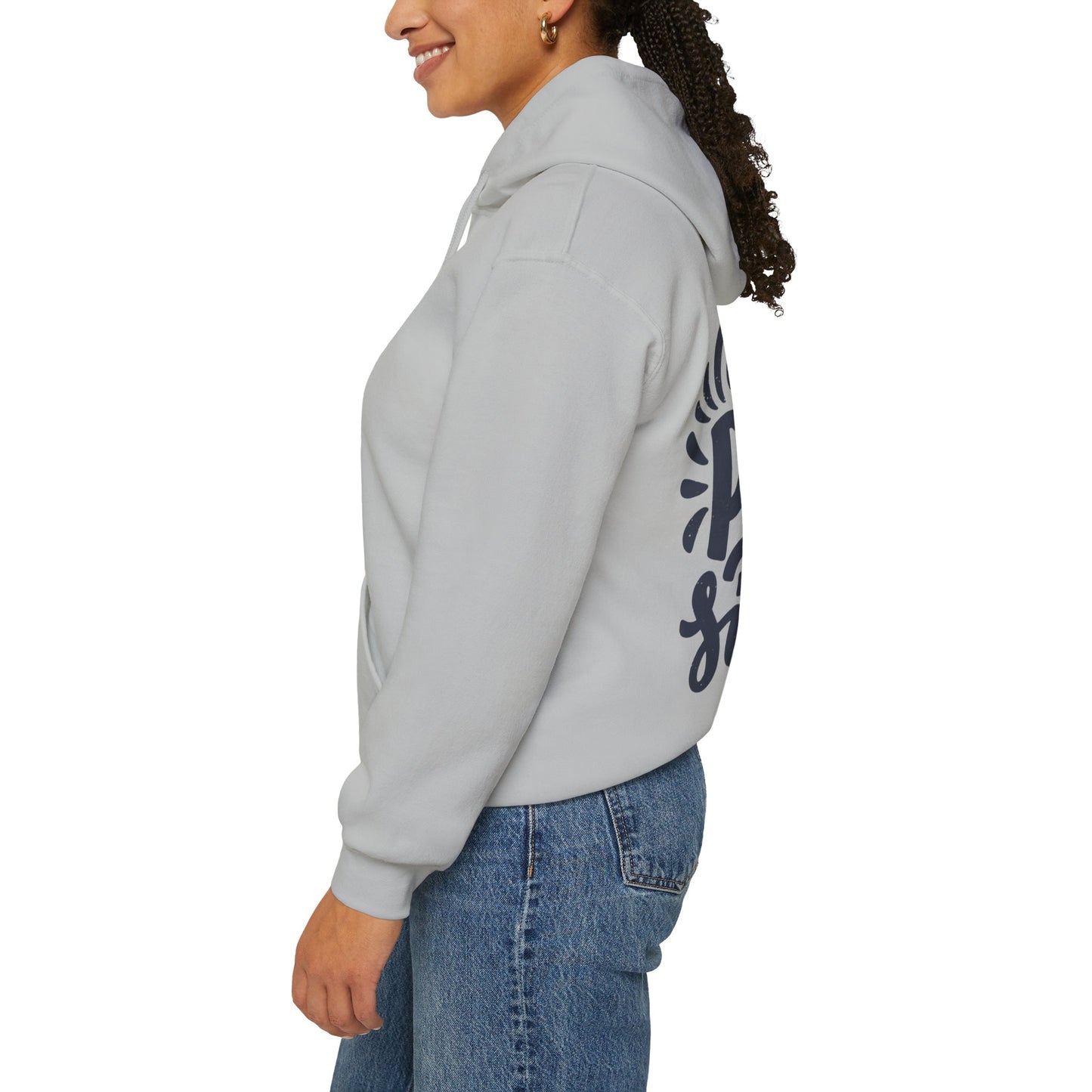 Backprint Heavy Blend™ Hooded Sweatshirt "Stay Pawsitive" - PAWZLOVE