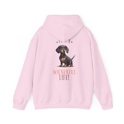 Backprint Heavy Blend™ Hooded Sweatshirt "Wienerful Life" - PAWZLOVE