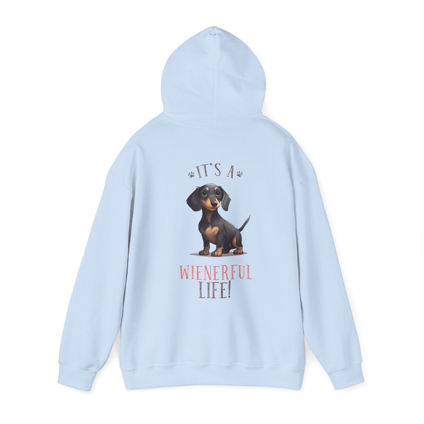 Backprint Heavy Blend™ Hooded Sweatshirt "Wienerful Life" - PAWZLOVE