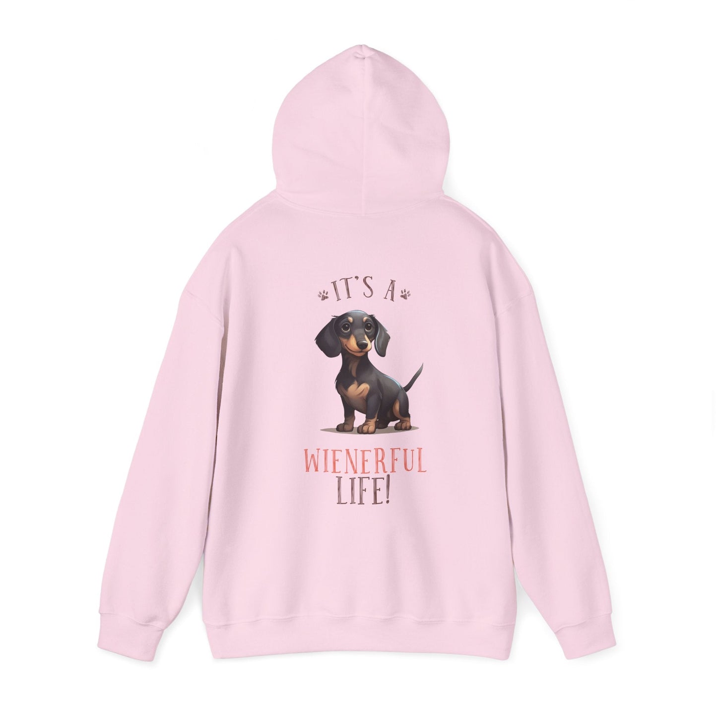 Backprint Heavy Blend™ Hooded Sweatshirt "Wienerful Life" - PAWZLOVE