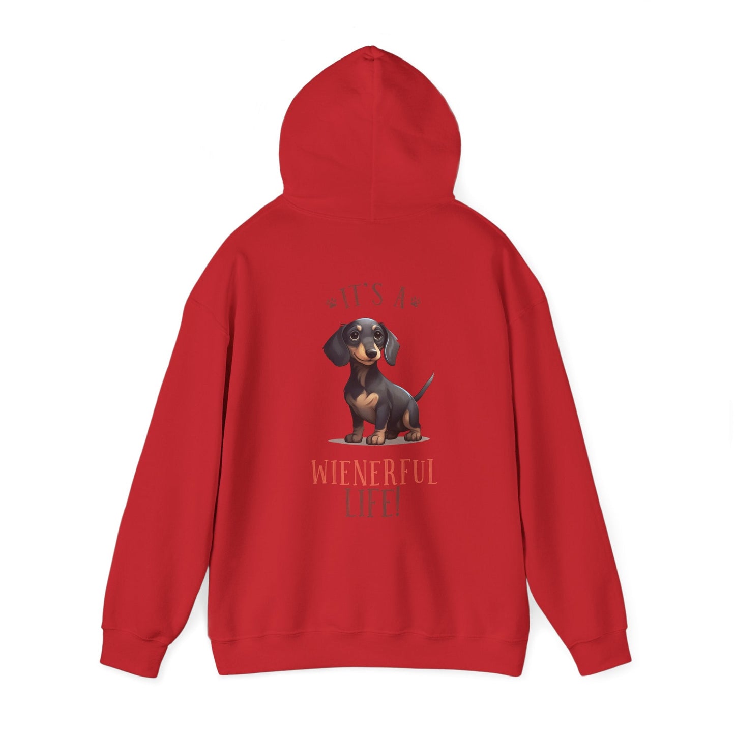 Backprint Heavy Blend™ Hooded Sweatshirt "Wienerful Life" - PAWZLOVE