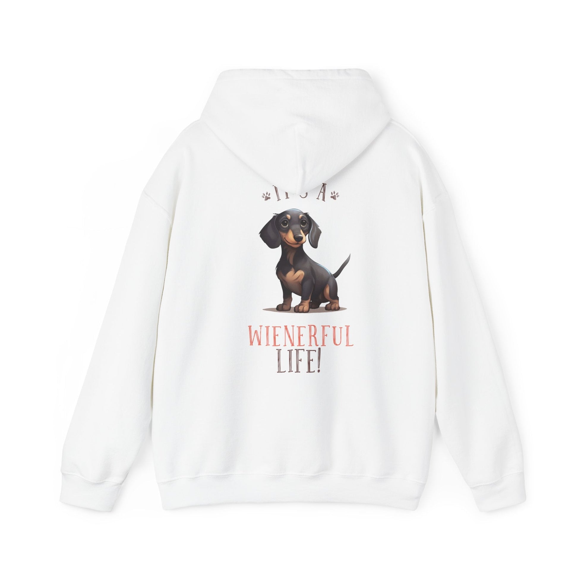 Backprint Heavy Blend™ Hooded Sweatshirt "Wienerful Life" - PAWZLOVE