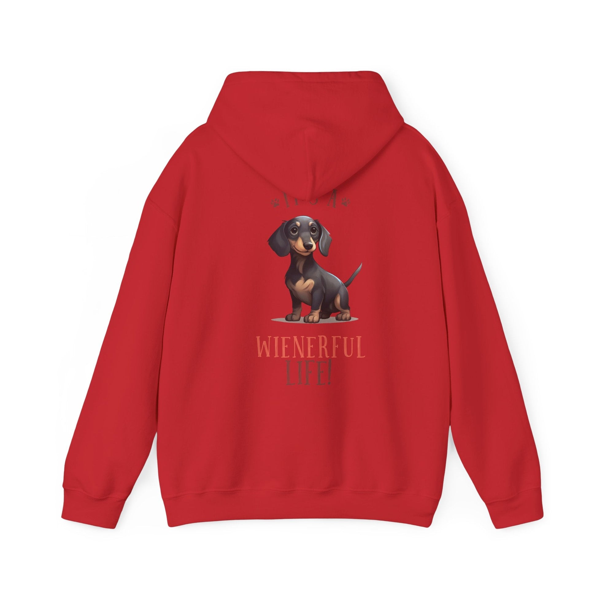 Backprint Heavy Blend™ Hooded Sweatshirt "Wienerful Life" - PAWZLOVE