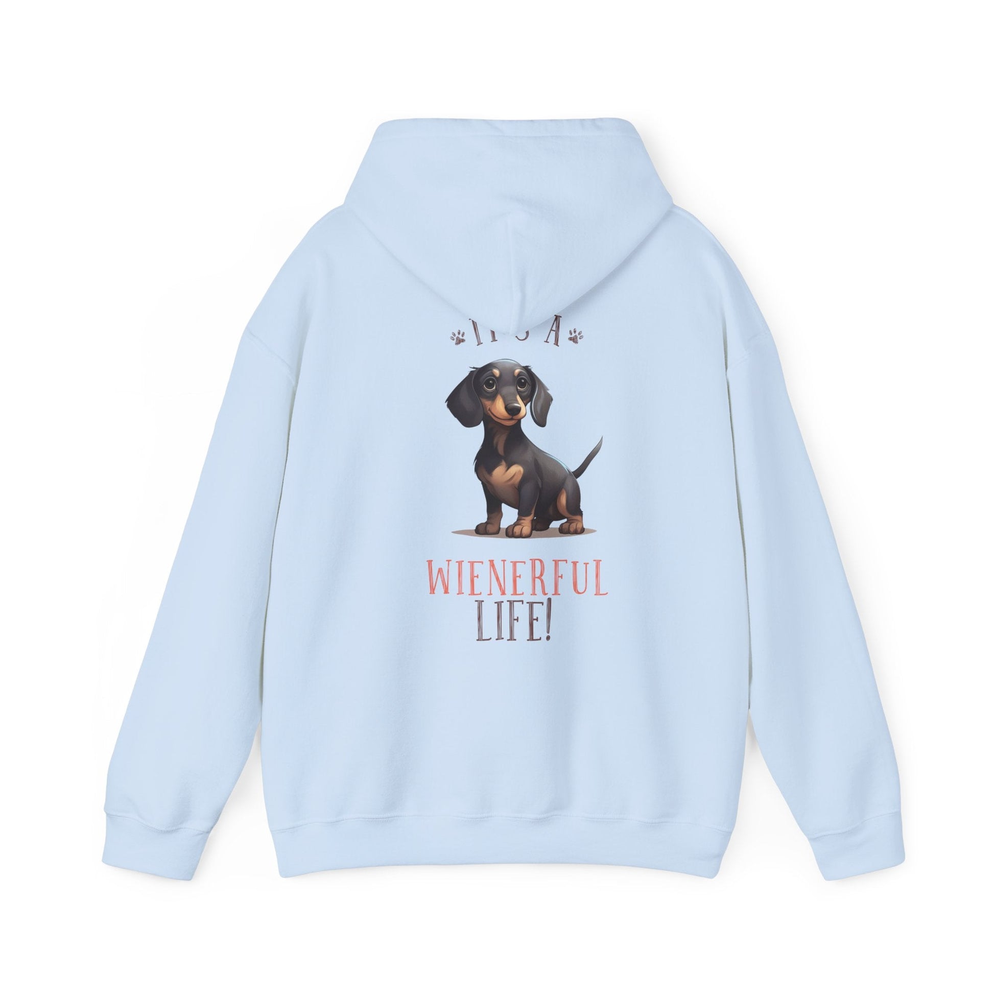 Backprint Heavy Blend™ Hooded Sweatshirt "Wienerful Life" - PAWZLOVE