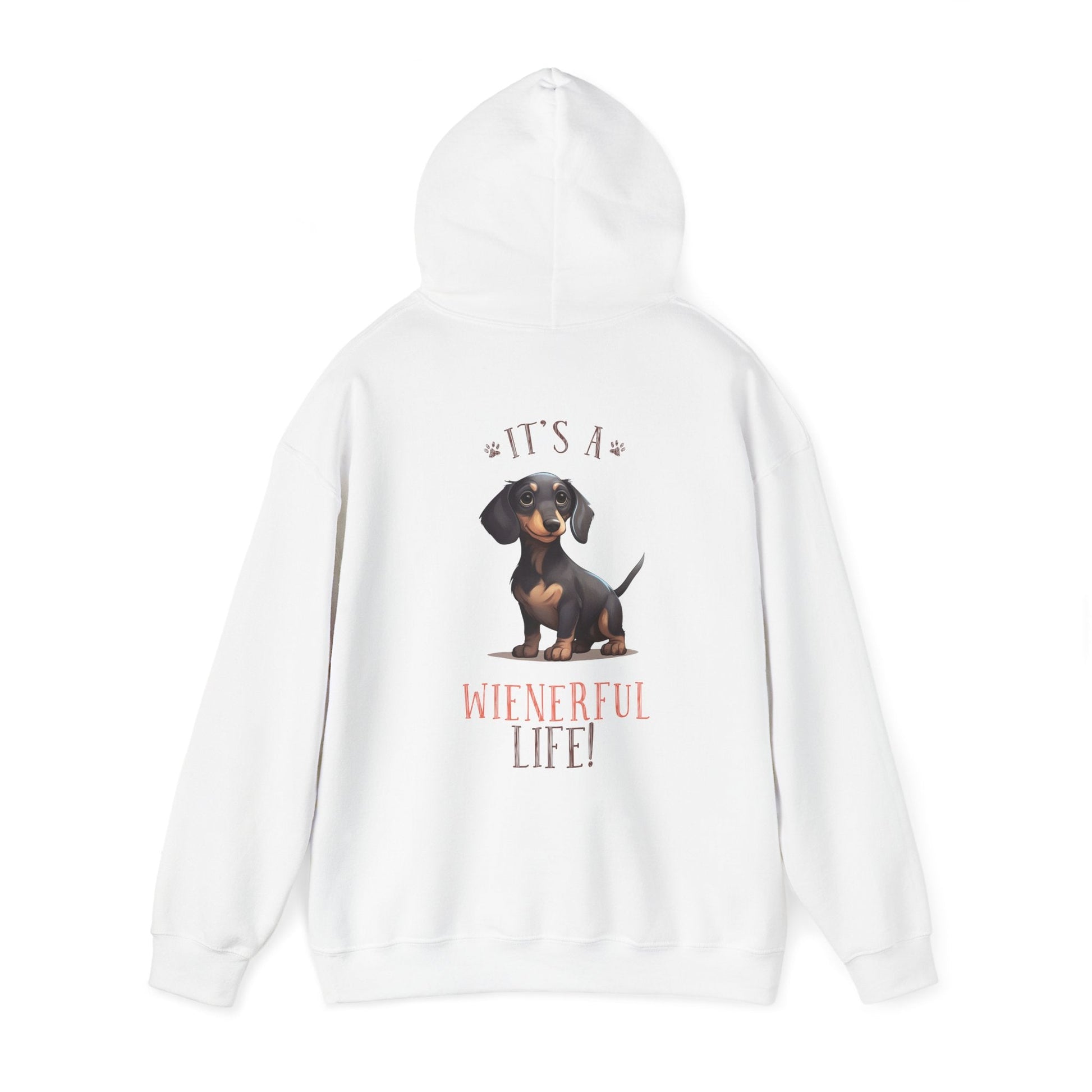 Backprint Heavy Blend™ Hooded Sweatshirt "Wienerful Life" - PAWZLOVE