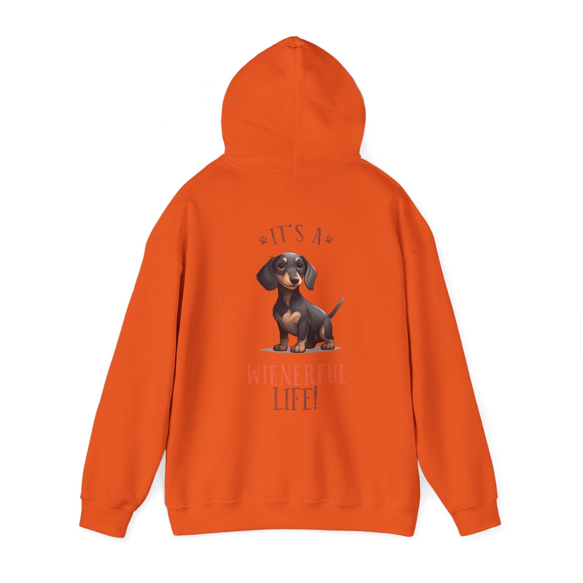 Backprint Heavy Blend™ Hooded Sweatshirt "Wienerful Life" - PAWZLOVE