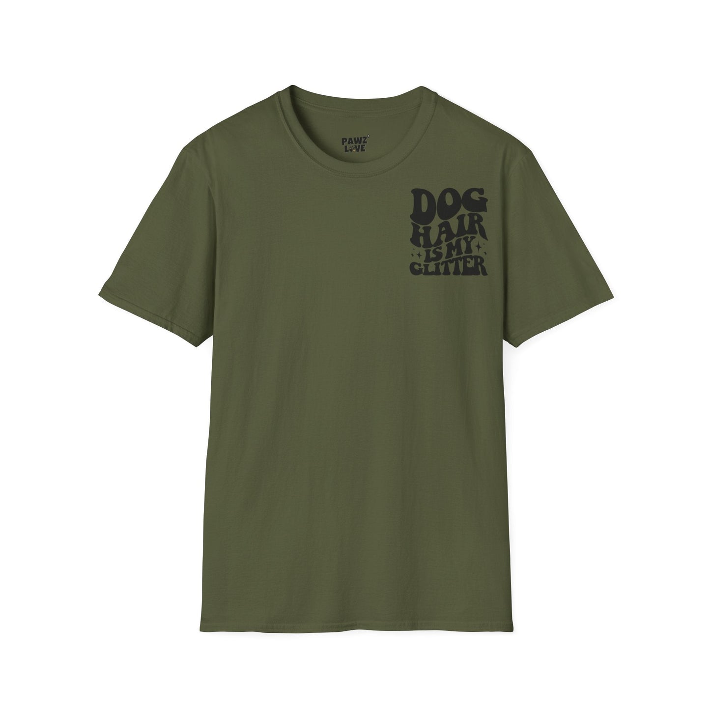 Backprint Softstyle T - Shirt "Dog hair is my Glitter" - PAWZLOVE