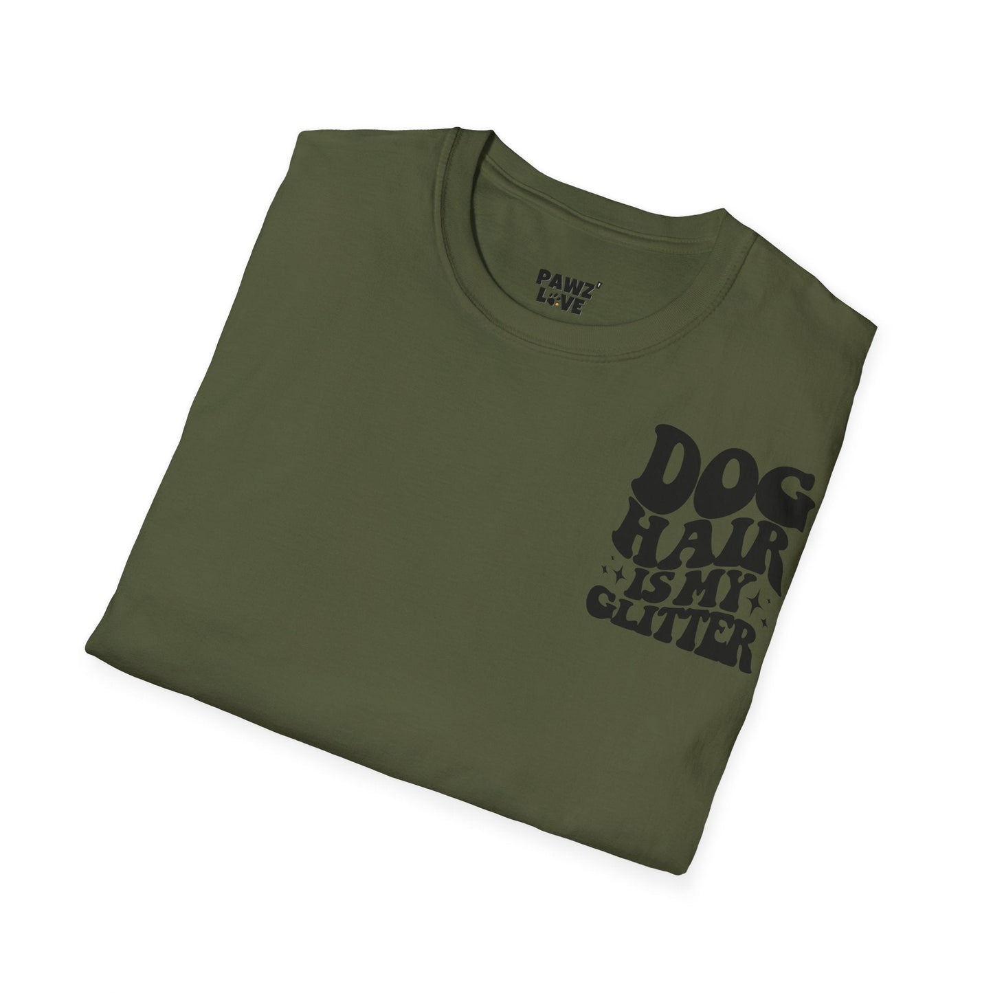 Backprint Softstyle T - Shirt "Dog hair is my Glitter" - PAWZLOVE