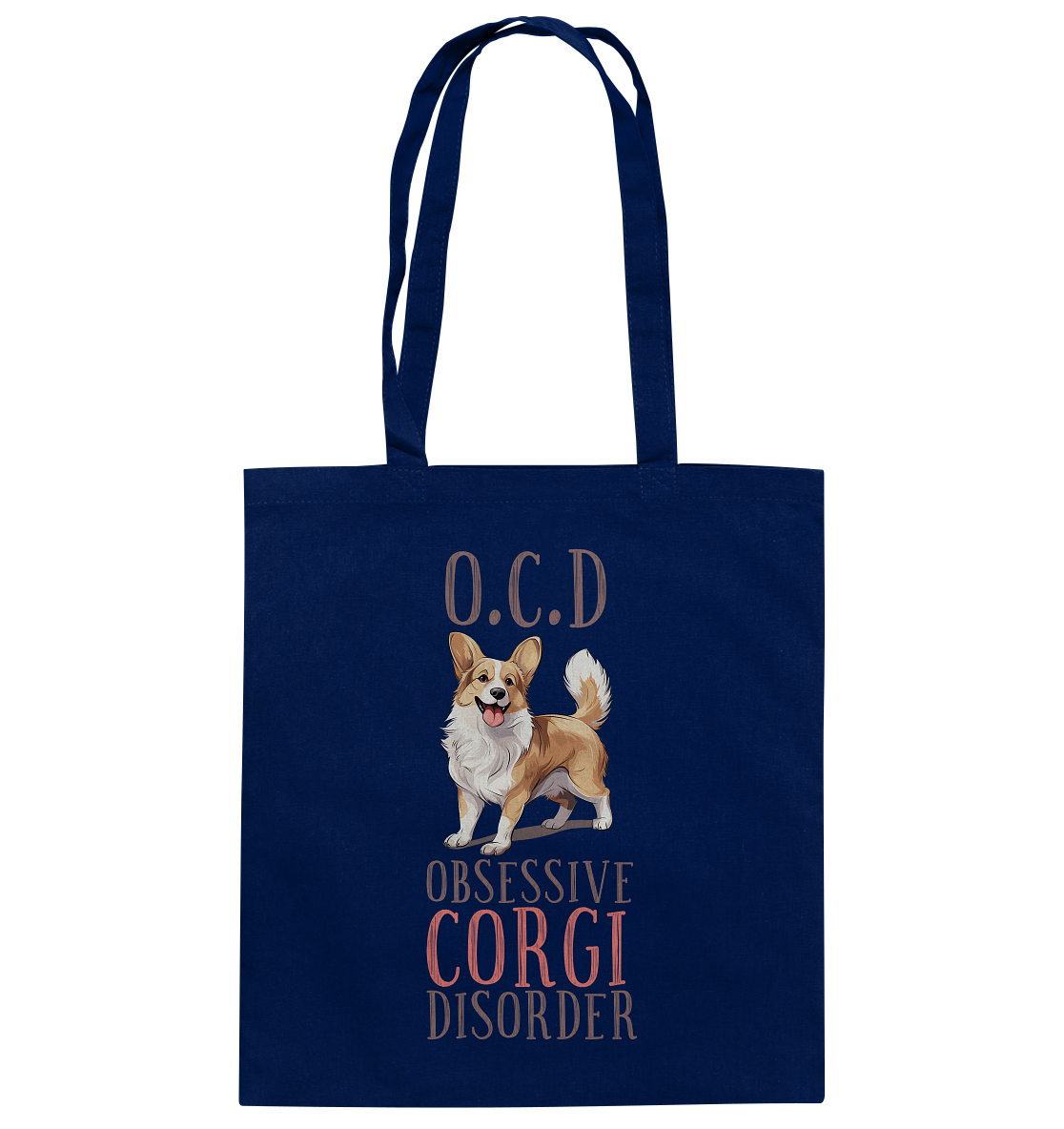 Baumwolltasche "Corgi" Farbe: Blau| Pawzlove