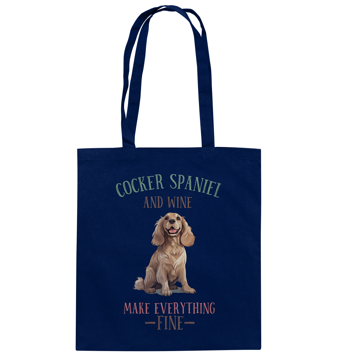 Baumwolltasche "Cocker Spaniel" Farbe: Blau| Pawzlove