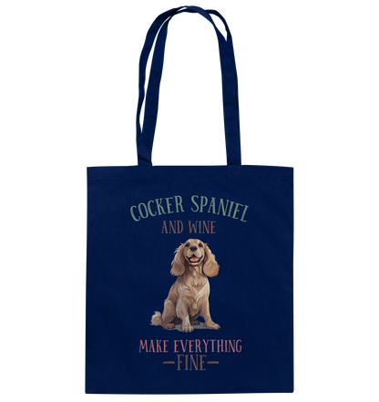 Baumwolltasche "Cocker Spaniel" Farbe: Blau| Pawzlove