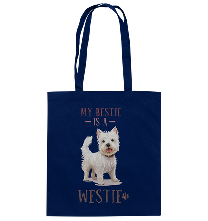 Baumwolltasche "Westie" Farbe: Blau| Pawzlove