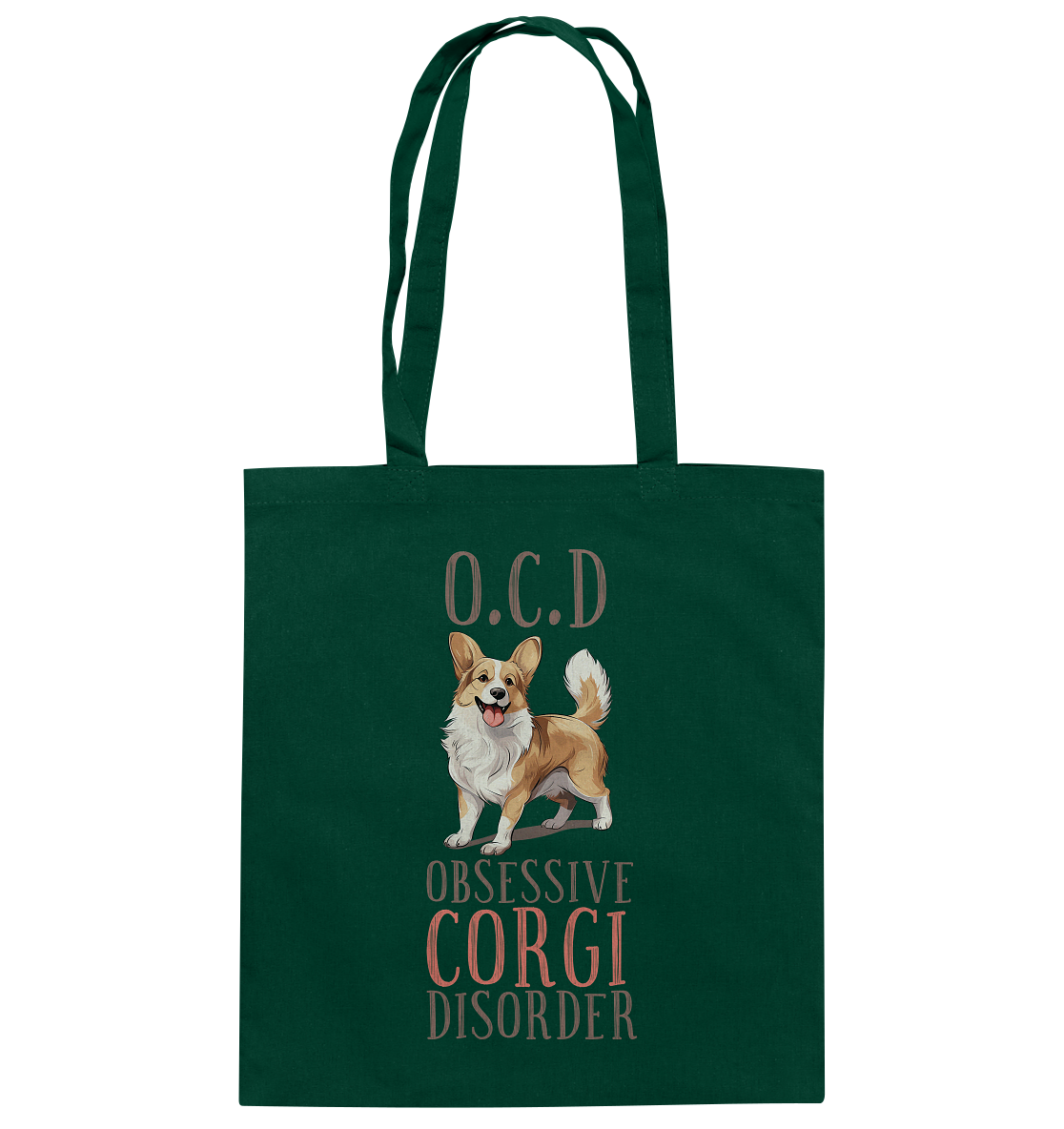 Baumwolltasche "Corgi" Farbe: Grün| Pawzlove