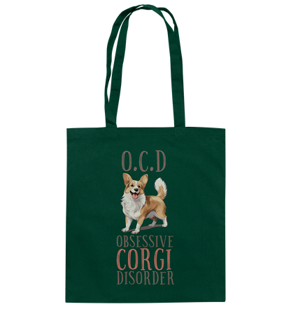 Baumwolltasche "Corgi" Farbe: Grün| Pawzlove