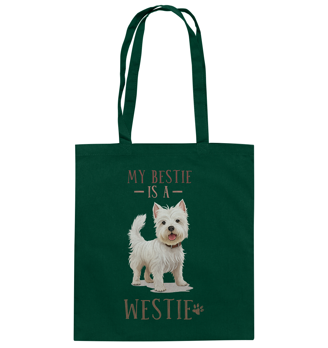 Baumwolltasche "Westie" Farbe: Grün| Pawzlove