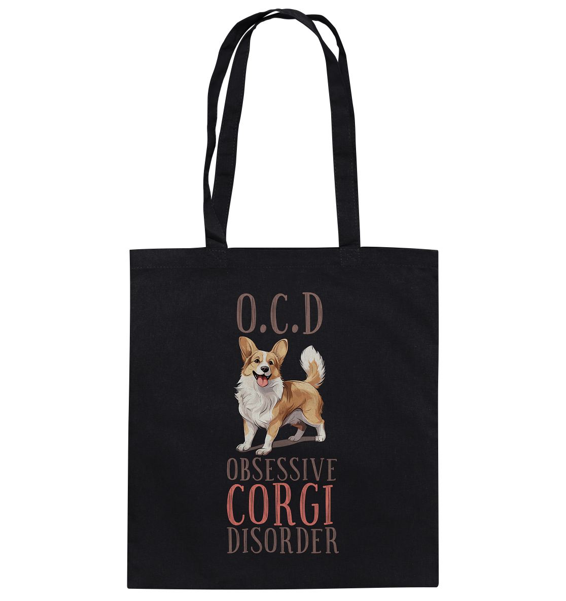 Baumwolltasche "Corgi" Farbe: Schwarz| Pawzlove