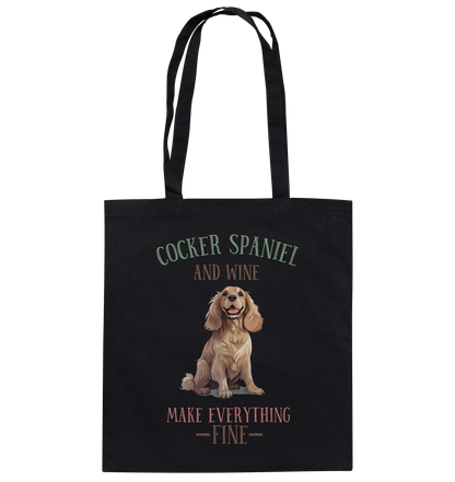 Baumwolltasche "Cocker Spaniel" Farbe: Schwarz| Pawzlove