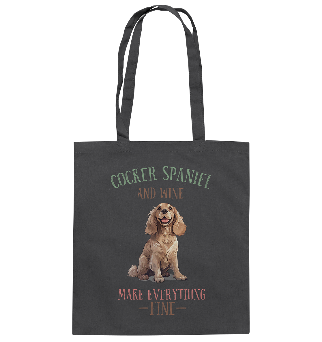 Baumwolltasche "Cocker Spaniel" Farbe: Grau| Pawzlove