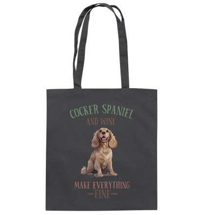 Baumwolltasche "Cocker Spaniel" Farbe: Grau| Pawzlove