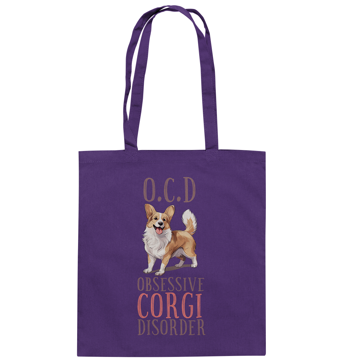 Baumwolltasche "Corgi" Farbe: Violett| Pawzlove